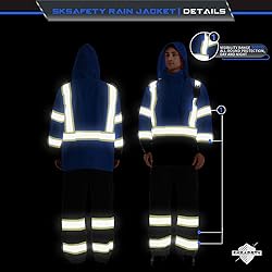 SKSAFETY Hi Vis Reflective Rain suits for Men