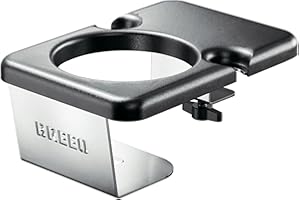 Breeo OutRig Cupholder - Outdoor Drink Holder for Camping Chairs - Black Poly Lumber & Stainless Steel - USA Made for Campfire & Fire Pit Use - Weather Resistant, Universal Attachment, Handmade