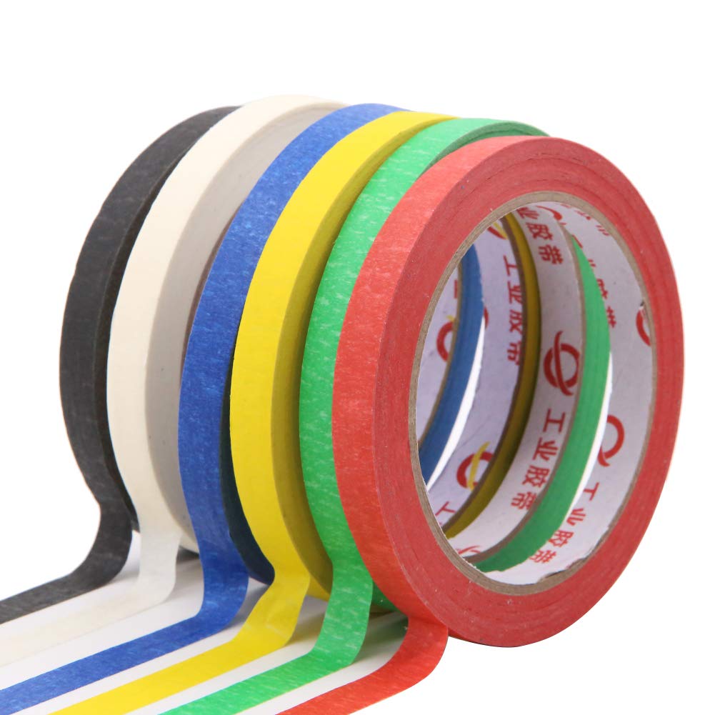 Colored Masking Tape,6 Pcs Multi-Use Masking TapeSticky Paper 30M Multi Colored Variety Kit Masking Adhesive Tape DIY Craft Decorative