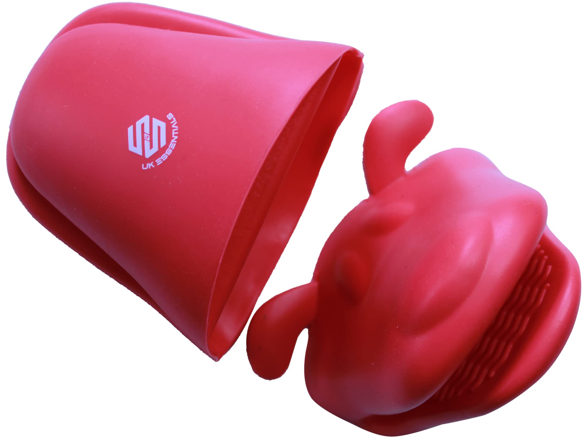 Silicone Oven Mitts - Thick, Heat Resistant, Non-Slip Kitchen Gloves for Grilling, Camping, Hiking | Textured Grip, Durable Rubber Material (Red 2 Pcs)