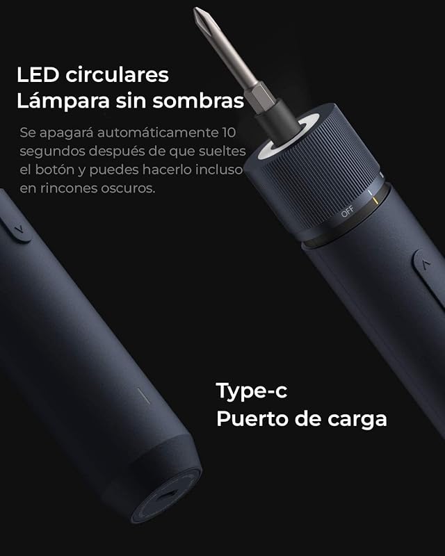 Juego de Destornillador Eléctrico 3.6V Inalámbrico, 4 N.m de Par