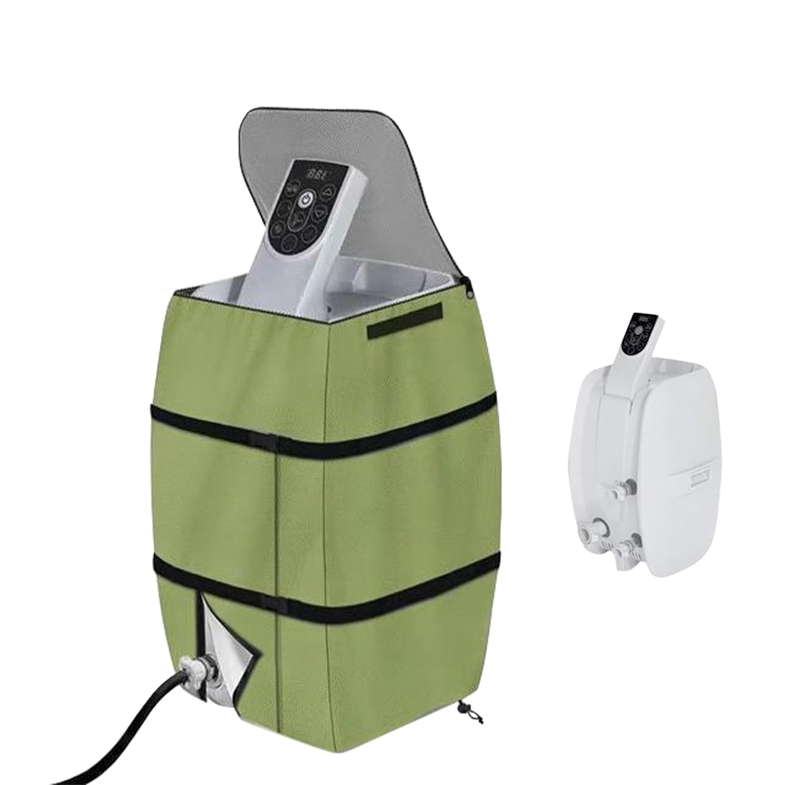 ACESOME Hot Tub Cover With Heater Pump - Waterproof Dustproof Insulated Spa Protection, 16.9 * 14.9 * 21.2inch Polyester for Outdoor Lazy Bathtub (Green)