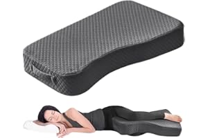 Livemy Leg Pillow for Side Sleepers, Memory Foam Knee Pillow for Side Sleeping, Leg Elevation Pillow for Hip/Back/Sciatica Pain Relief Helps Spine Alignment -18"x30" (4 INCHES) (Grey, L)
