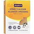 [Pack of 10] Honey Calcium Alginate Dressing 2”x2”, Honey Wound Patches with Calcium, Fast Healing Honey Pads for Bedsores, Surgical Wound, Diabetic Foot Ulcers, Burns and Skin Tears