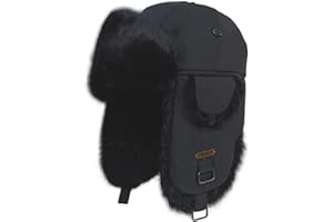 HEYANN Winter Trapper Hat 100% Real Rabbit Fur Fuzzy Hunting Ski Hat for Men Women with Ear Flaps Russian Ushanka