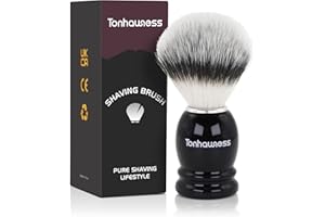 TONHAWNESS Synthetic Nylon Shaving Brush Wood Crafted Handle Shaving Brushes for Men, Handmade Beard Shave Brush for Gift