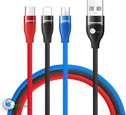 Amazon Co Jp Ys Shop Usb 充電ケーブル ライトニングケーブル Micro Usb ケーブル Type C ケーブル 3in1 急速3 0a充電ケーブル Ios Iphone Android Type C 同時充電三色ケーブル対応 1 2m パソコン 周辺機器