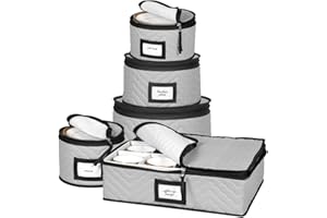 China Storage Containers 5-Piece Set Moving Boxes for Dinnerware, Glasses, Plates, Mugs and Saucers Sturdy Quilted Microfiber