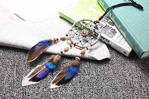 image for DrCor Mini Dream Catcher For Car Beaded Natural Feathers And Handmade 