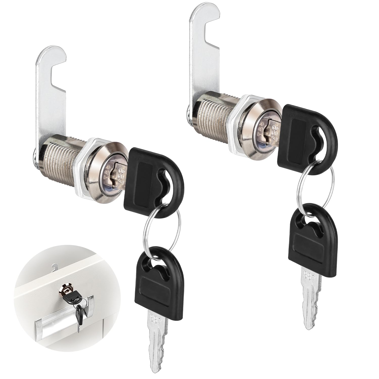 File Cabinet Lock Drawers Locks RV Storage Lock Tool Box Locks Replacement Set (20mm)