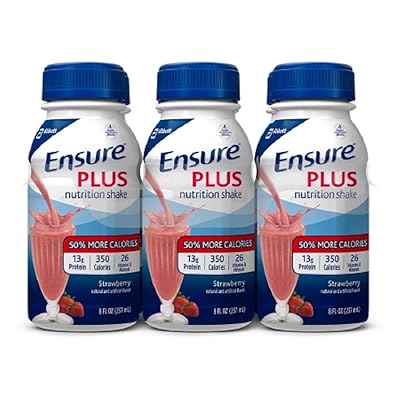 Ensure Plus Nutrition Shakes, 8oz Bottles, Strawberry 57269 (Case of 24)