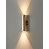 LVLVlech Nordic Style Stone wall lamp,Natural Yellow Travertine up and Down Light, Alabaster wall Sconce,Indoor wall lamp, Di