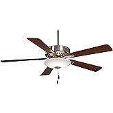 Minka-Aire F656L-BN/DW Contractor Uni-Pack 52 Inch LED Pull Chain Ceiling Fan in Brushed Nickel Finish and Reversible Medium 