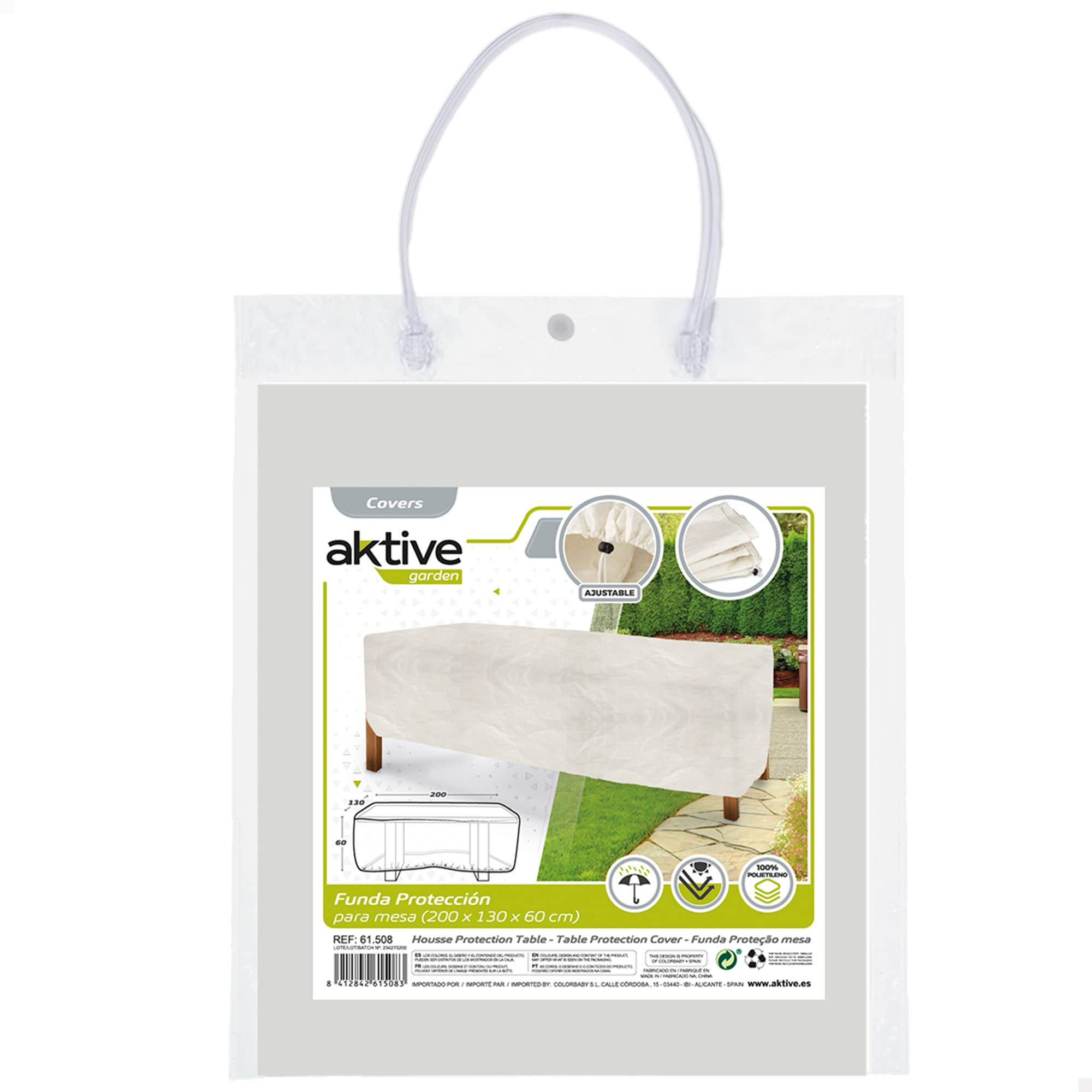 AKTIVE 61508 - Protective Cover for Table, 200 x 130 x 60 cm