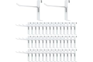 BeapTcely 50 Pieces Gridwall Hooks Gridwall Panel Hooks Metal Gridwall Hanging Hangers Gridwall Accessories Gridwall Pegs for Retail Shop Display Trade Garage Storage (White, 4 Inch)