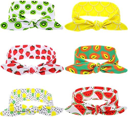 Cinlan Baby Girl 6 Pcs Lovely Headband Bow-knot Headwraps (Fruit)