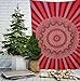 ENN ELL ENTERPRISES Hippie Mandala Bohemian Indian Bedspread, 84-by-54-Inches - Red