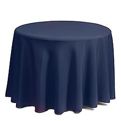 Gee Di Moda Round Tablecloth - 108 Inch Navy Blue