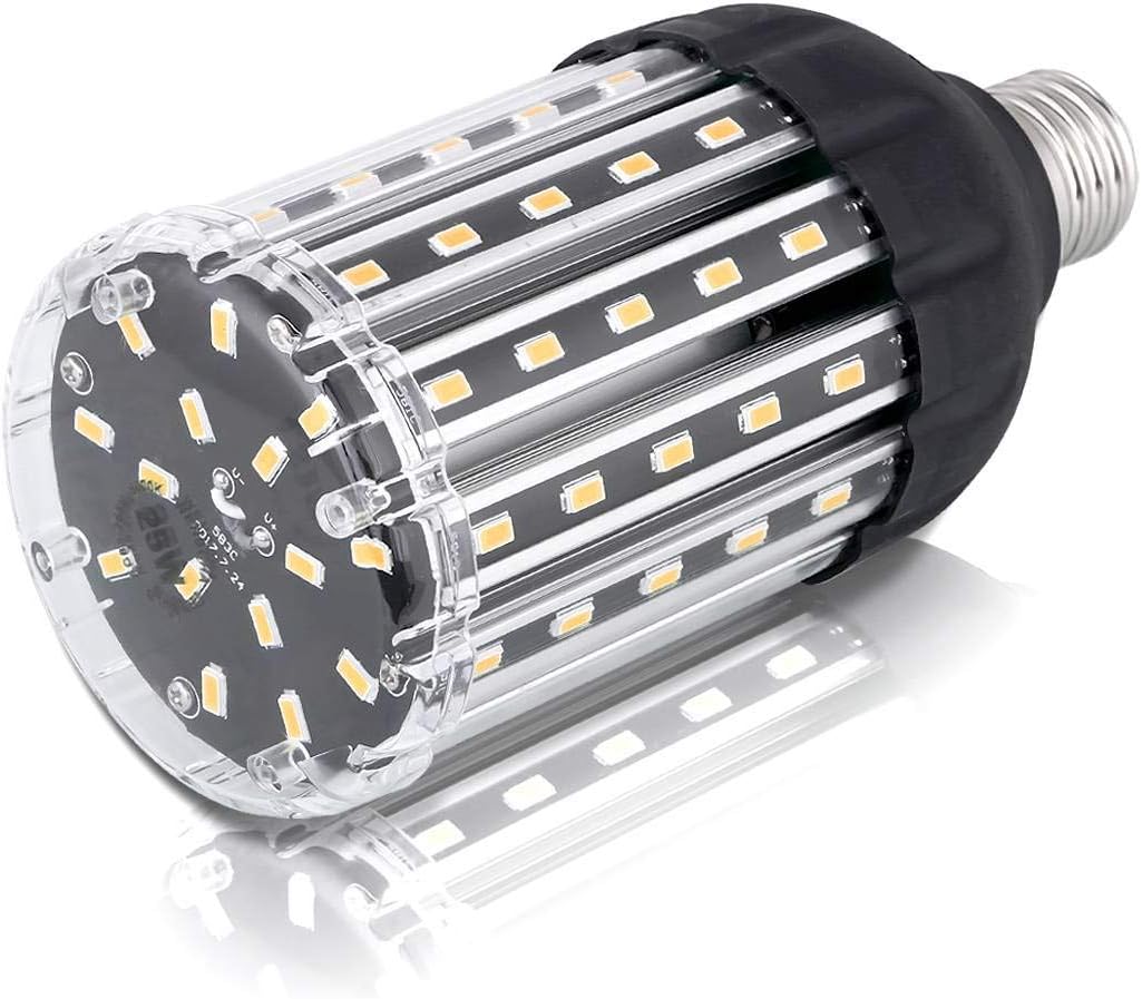 E26 LED Corn Light Bulb, Wenscha 25W Corn Bulbs Soft Warm White 3000K Super Bright 2500 Lumen 200 Watt Halogen Equivalent, Aluminum Corn Light for Indoor Outdoor Large Area Garage Porch Backyard