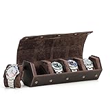 Hiram Genuine Leather Hexagon Watch Roll Travel