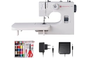 AORSEWYNN Portable Sewing Machine for Household with Table 12 Stitch Applications 2-Speed 2-Thread Foot Pedal Reverse Stitch and 42-Piece Beginners Kit, Mini Small Sewing Machines for Adult and Kids Ages 8-12
