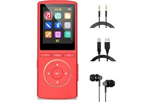 MP3 Player 64GB with Bluetooth, Digital HiFi Lossless Sound, Line in Burn Music, Voice Recorder, Sleep Timer, FM, Long Batter