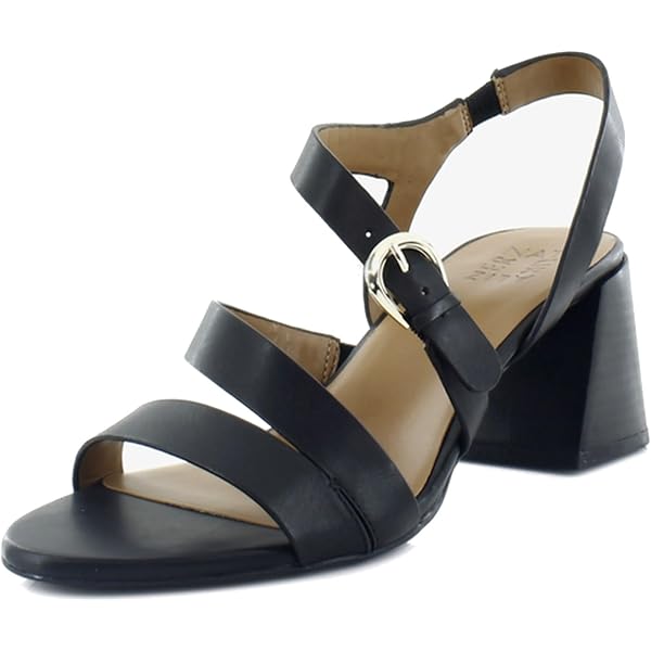 Amazon.com | Naturalizer Women's Black Leather Verly Dress Sandals 6.5W