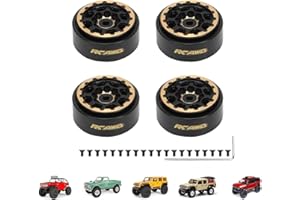 RCAWD 4x Chrome Brass Weights 42g 1” Beadlock Wheel Rim 26 * 13mm Glue Free for Axial SCX24 Upgrades (Black)