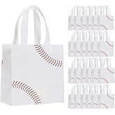 SMAROICE 24 PCS baseball gift bags with Handles, baseball goodie bags Snack Treat Bags for Baseball Theme Games baseball party favor bags Day Sports Birthday Party Decorations Supplies (Base ball)