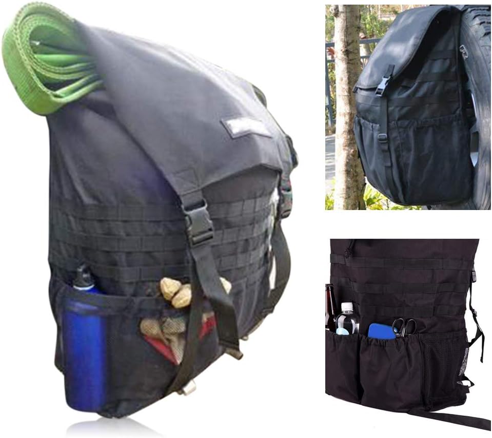 Spare Tire Trash Bag, Tire Trash Bag for Jeep 1976-2018, Car Hanging Soft Garbage Leak Proof, Portable Storage Bin Car Hanging Exterior Bag