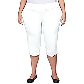 Ruby Rd. Womens Ruby Rd. Womens Plus-Size Mid-Rise Pull-on Straight Solar Millennium Tech Clamdigger with Side Splits