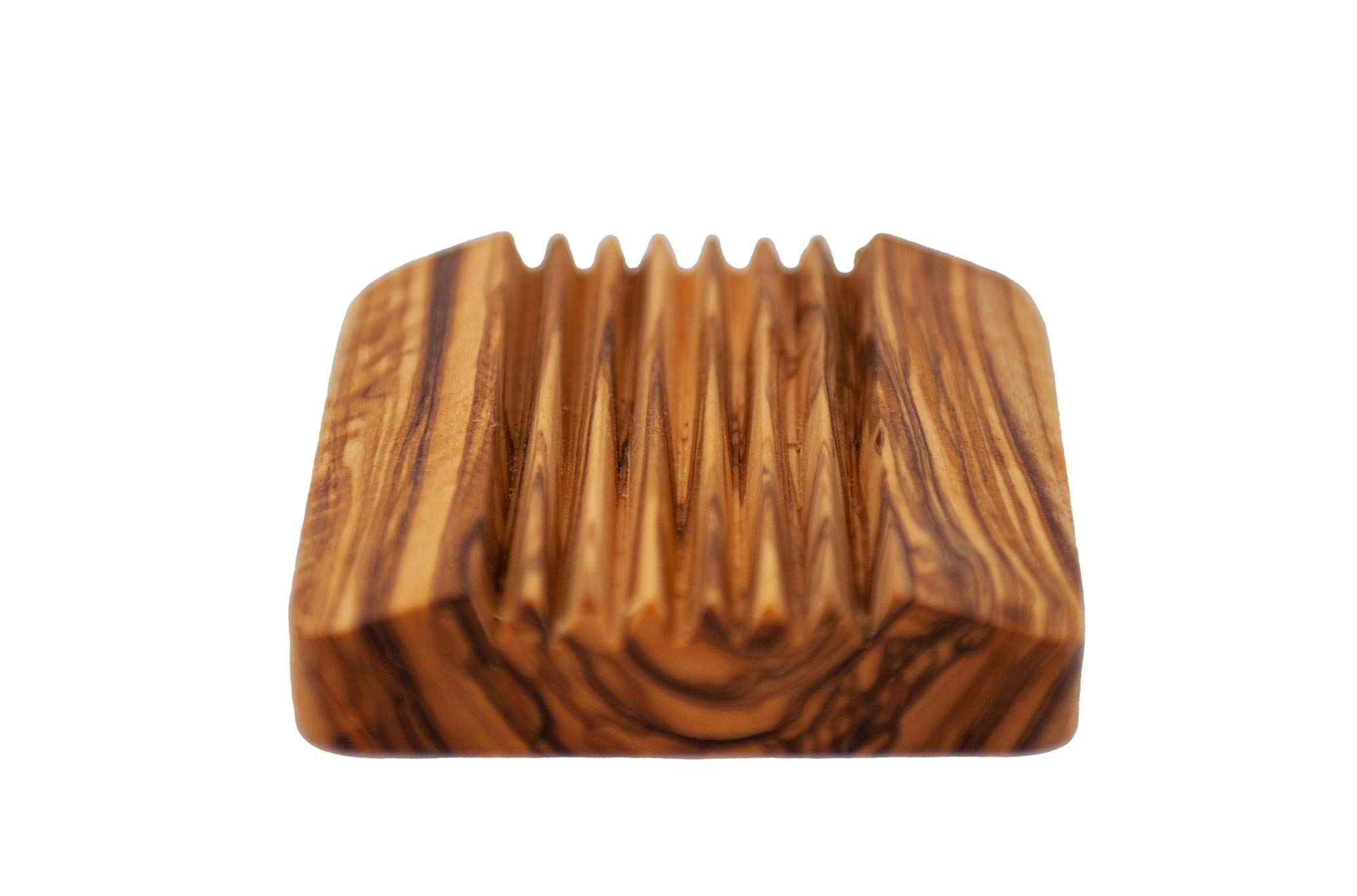 Soap Dish Soap Holder Rectangular Rustic Olive Wood Decorative for Bathroom Approx. 9 x 9 cm