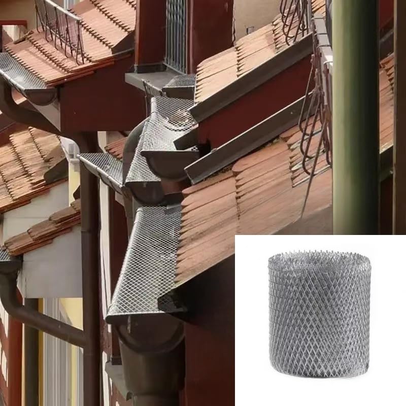 12.7CMX600CM Heavy Duty Aluminum Mesh Gutter Guard for Gutter Leaf Cutting 5" x 236"