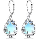 HPQQ Teardrop Earrings for Women Celtic Filigree Drop Earrings Sterling Silver Leverback Jewelry Mother's Day Gifts for Women Mom