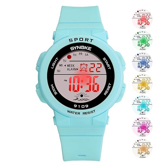 Digital Watch For Women Womens And Girls Watch Waterproof Watch Sports Watch With 7 Colors Backlight