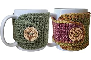 NANDY'S NOOK Fall Autumn Tree of Life Mug Cozy Sleeve, 2 Piece Cup Cover, Sage and Spiced Cedar