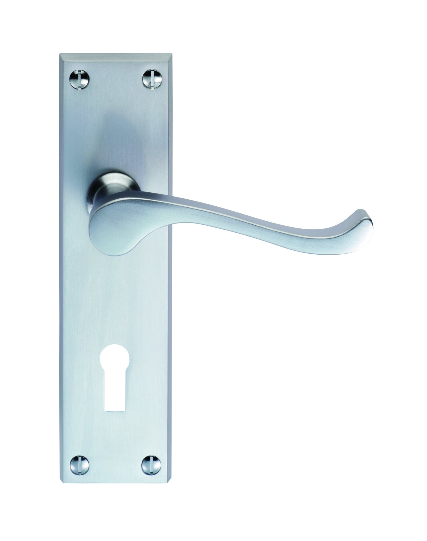 Carlisle Brass CBS55 Victorian Door Handle-Scroll, Satin Chrome, 180 x 40mm