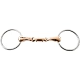 Korsteel JP Stainless Steel Copper Mouth Oval Link Loose Ring Snaffle Bit