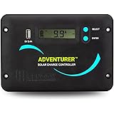 Renogy Adventurer 30A 12V/24V Negative Ground PWM Flush Mount Charge Controller with LCD Display, Compatible with Sealed, Gel