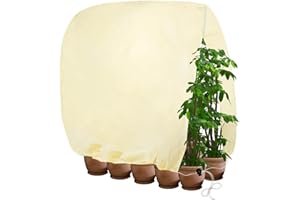 KOPOTMA Extra Large Plant Covers Freeze Protection, 2.81oz/yd² Plant Covers for Winter, Plant Cover Frost Protection for Plants Warm Plant Frost Cloth Frost Blankets with Zipper Drawstrings, 85x96in, 1Pack