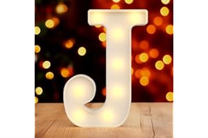 HOOSMOON Alphabet Marquee Light Up Sign - Large Letters J Wall Letters for Girl Baby Shower, Living Room, Bedroom, Halloween & Birthday Decorations