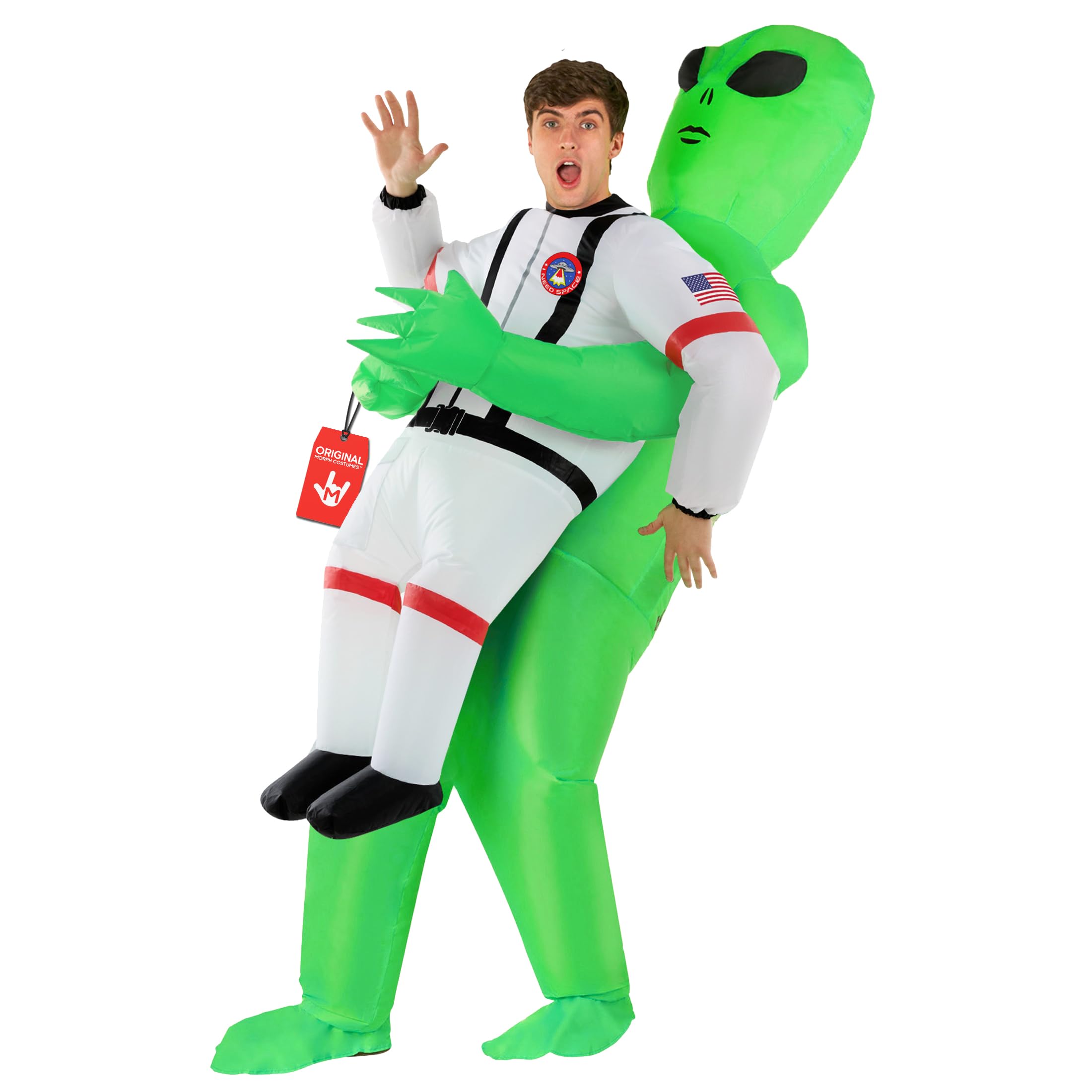 Morph Astronaut Inflatable Costume Alien, Inflatable Alien Costume Adult, Blow Up Costumes for Adults