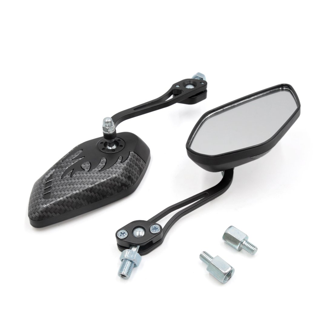sourcingmap 8mm 10mm Thread Dia Motorcycle Modified Rearview Mirror Black Gray