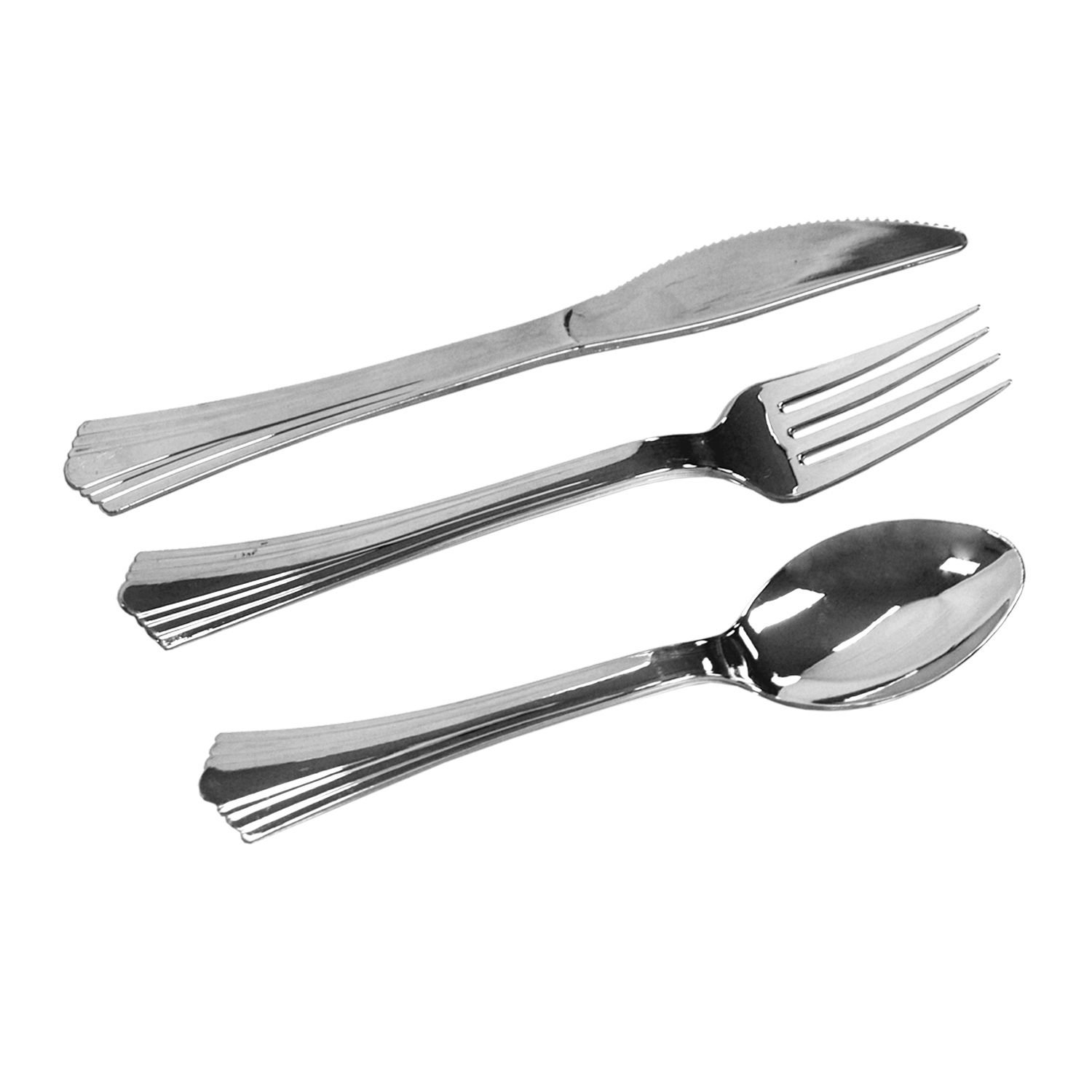 Plastic Silverware Cutlery Set 160 Looks Like Real Weddings Receptions Catering eBay