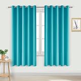 DWCN Blackout Curtains 66 x 54 Turquoise 2 Panels Thermal Insulated Eyelet