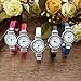 Top Plaza Kids Girls Casual Chic Simple Arabic Numeral Bangle Cuff Bracelet Analog Quartz Watch for Small Wrist,5.5 Inches,Red