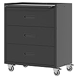 BIZOEIRON Metal Storage Cabinet with Wheels, Garage