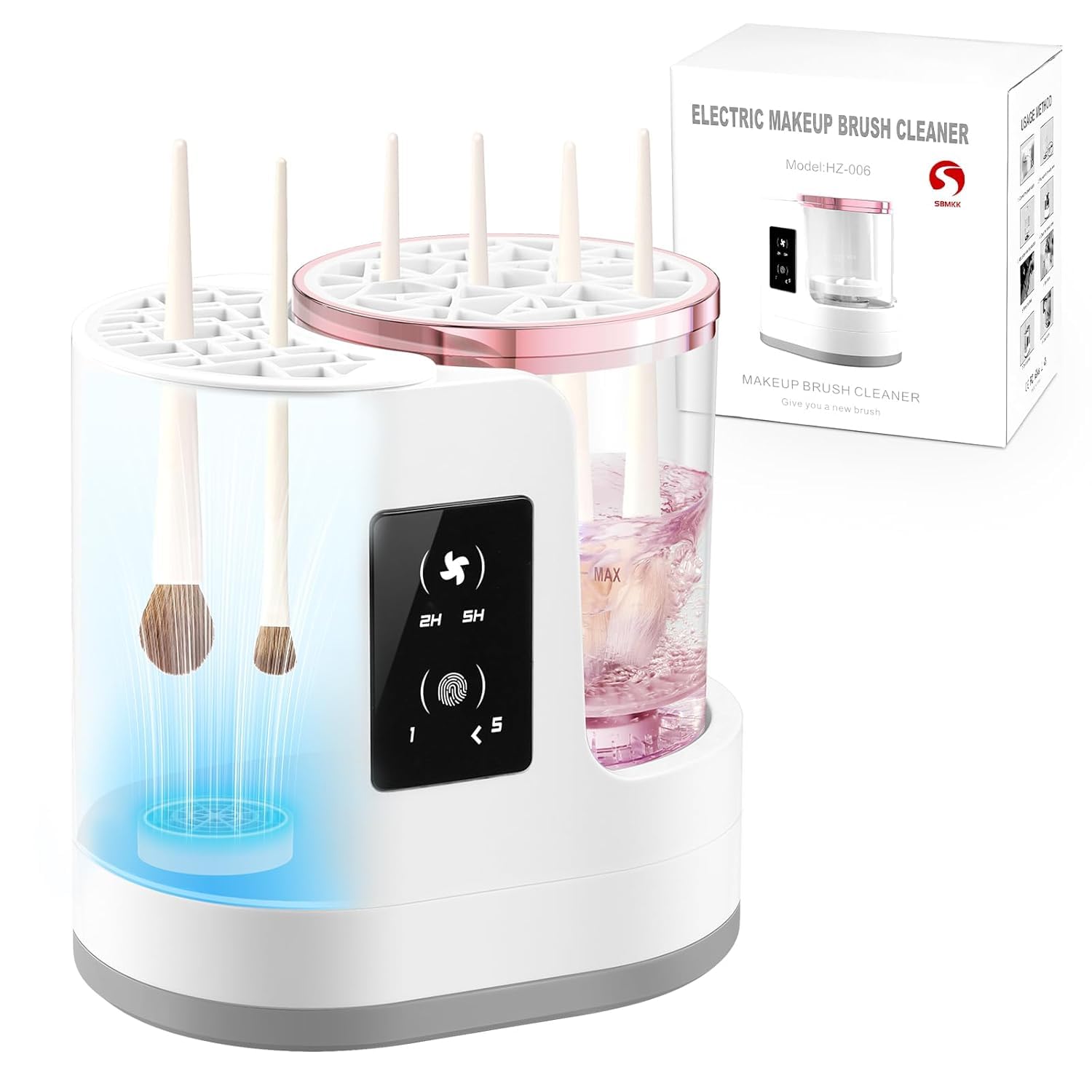 Photo 1 of 3-IN-1 Electric Makeup Brush Cleaner Machine and Dryer, SBMKK Automatic Make Up Brush Cleaner Tool, for All Size Brush Sponges Beauty Cosmetic Set