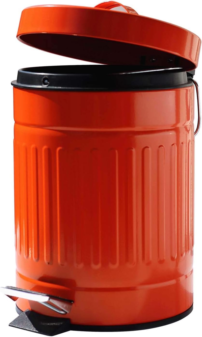 Mini Metal Pedal Bin, Round Step Pet Trash with Lid and