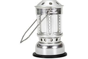 Candle Lantern Camping 4.33" X 2.76" Camping Candle Lantern Silver Equipment Outdoor 80LUX